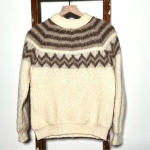 Vintage Alafoss Icelandic Wool Fair Isles Sweater